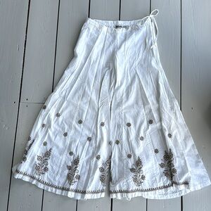 Fabindia pure cotton white wide leg pants SM